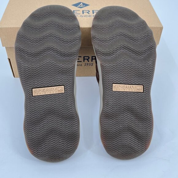 Sperry Outer Banks Thong Sandal Size 8 Brown Full-Grain Leather Men's Flip Flops - Picture 10 of 12